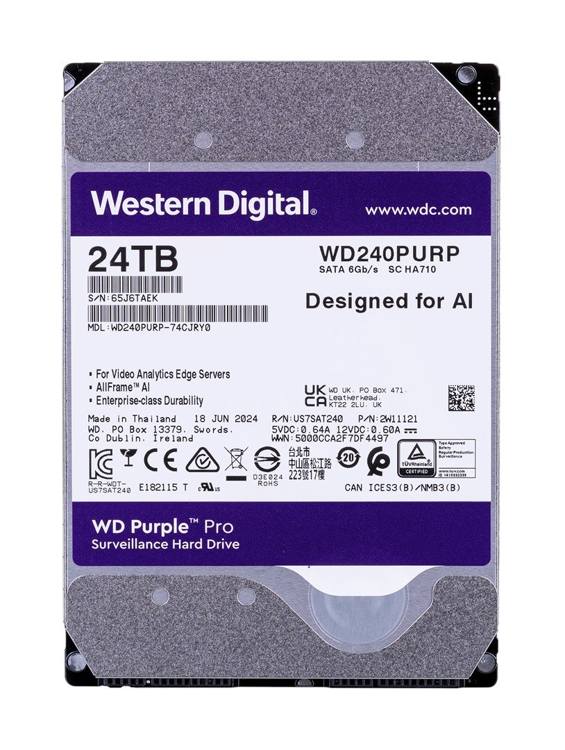Western Digital Purple Pro WD240PURP harddisk 24 TB 7200 rpm 512 MB 3.5