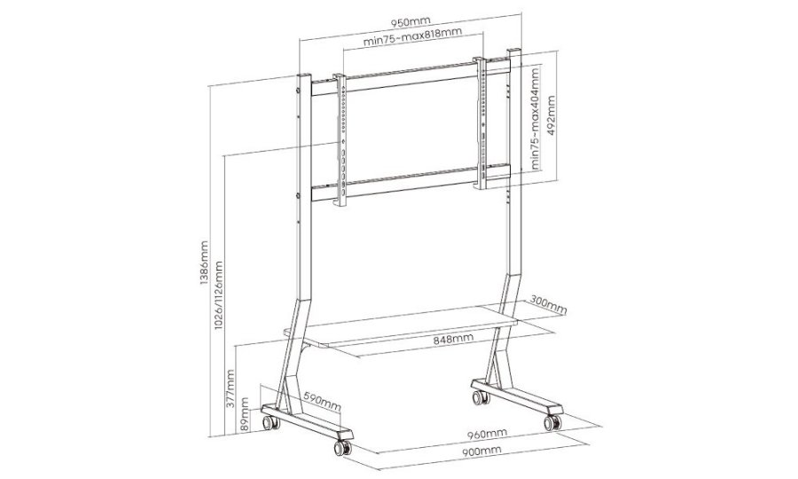 ART SD-22 MOBILSTAND + LCD/LED TV-HOLDER 45-90