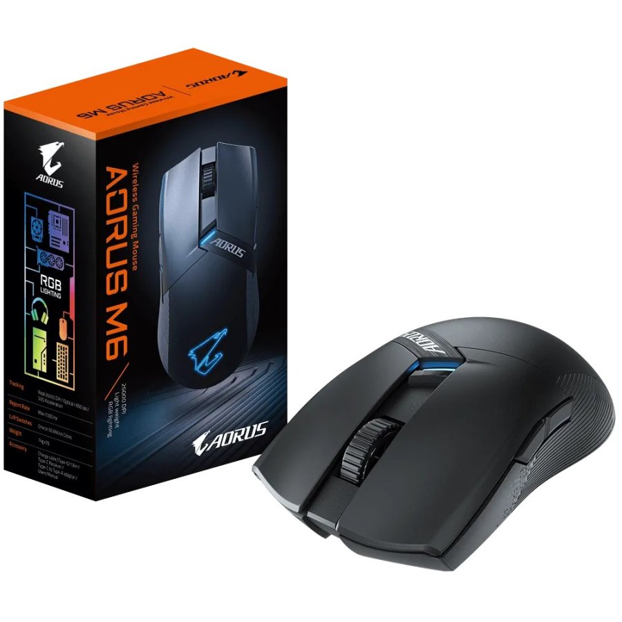 GIGABYTE AORUS M6 mus Spil Ambidextrous USB Type-C Optisk 26000 dpi #8