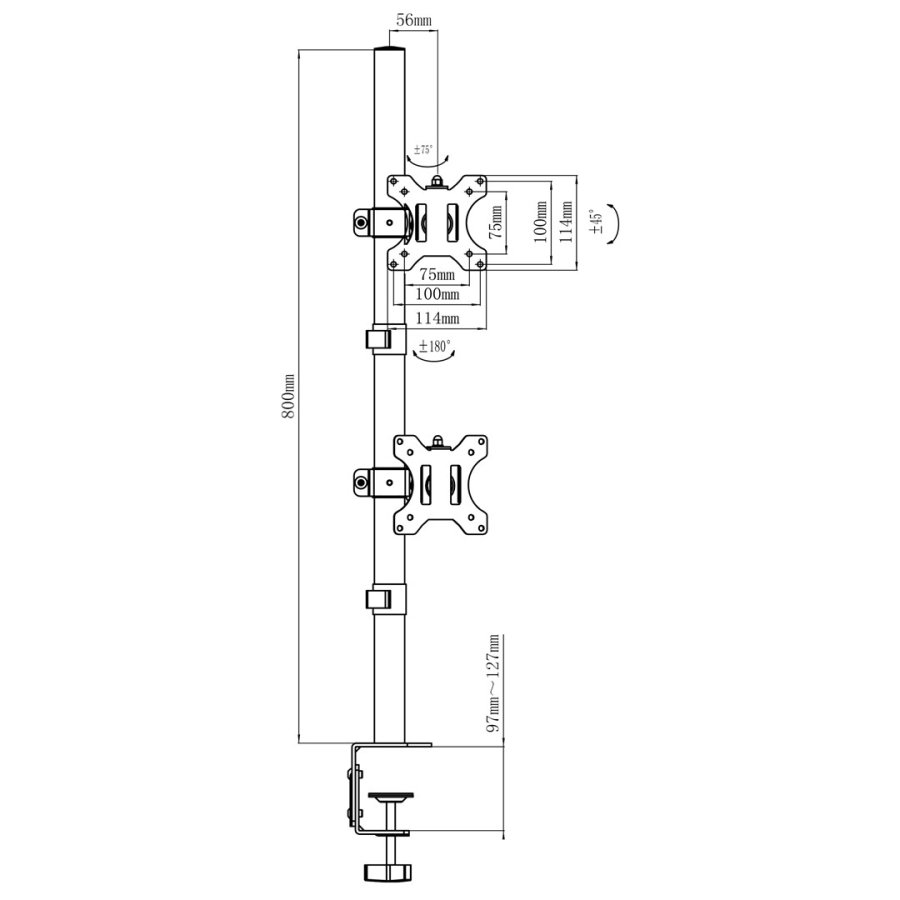 Maclean monitorholder, max VESA 100x100, 13-27, 9 kg, MC-966 #6