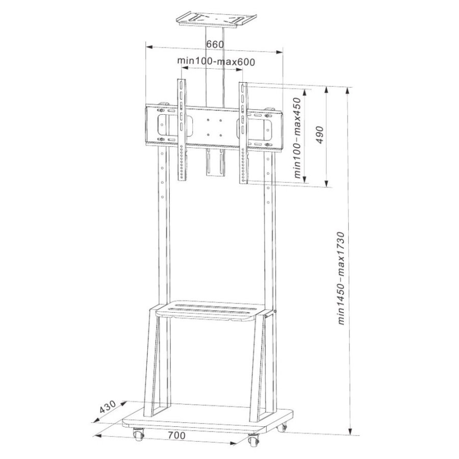 Techly ICA-TR33 skrmbeslag til skiltning 177,8 cm (70