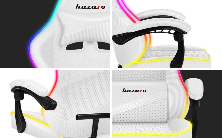 Gaming-stol - Huzaro Force 4.4 RGB White #7