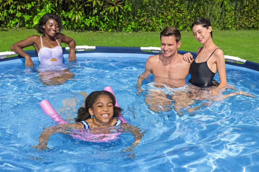 Bestway 56706 / 23 swimmingpool til over jorden Indrammet pool Rund 6473 L Bl� #9