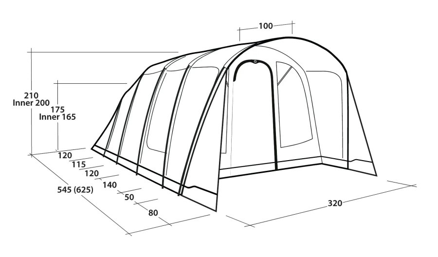 Outwell Denver 5 5 person(er) Gr�n Tunneltelt #2