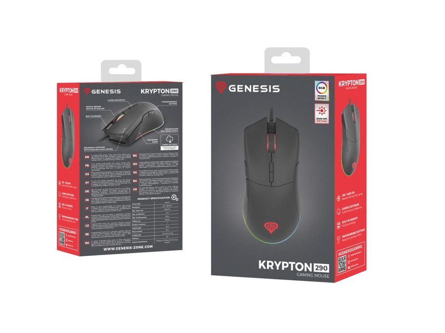 GENESIS Krypton 290 mus Spil Hjre hnd USB Type-A Optisk 6400 dpi #7