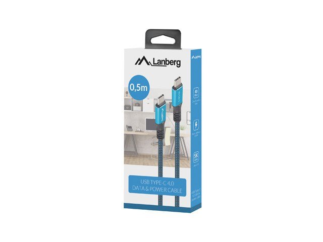 Lanberg CA-CMCM-45CU-0005-BK USB-kabel USB4 Gen 2x2 0,5 m USB C Sort, Bl #6