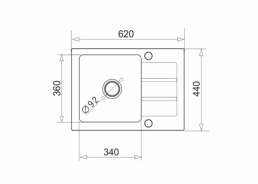 Enkeltvask med aflb Maidsinks Promo 76x44 1B 1D E070053701 #4