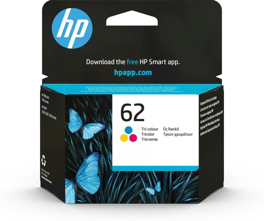 HP Original 62-blkpatron, trefarvet #1