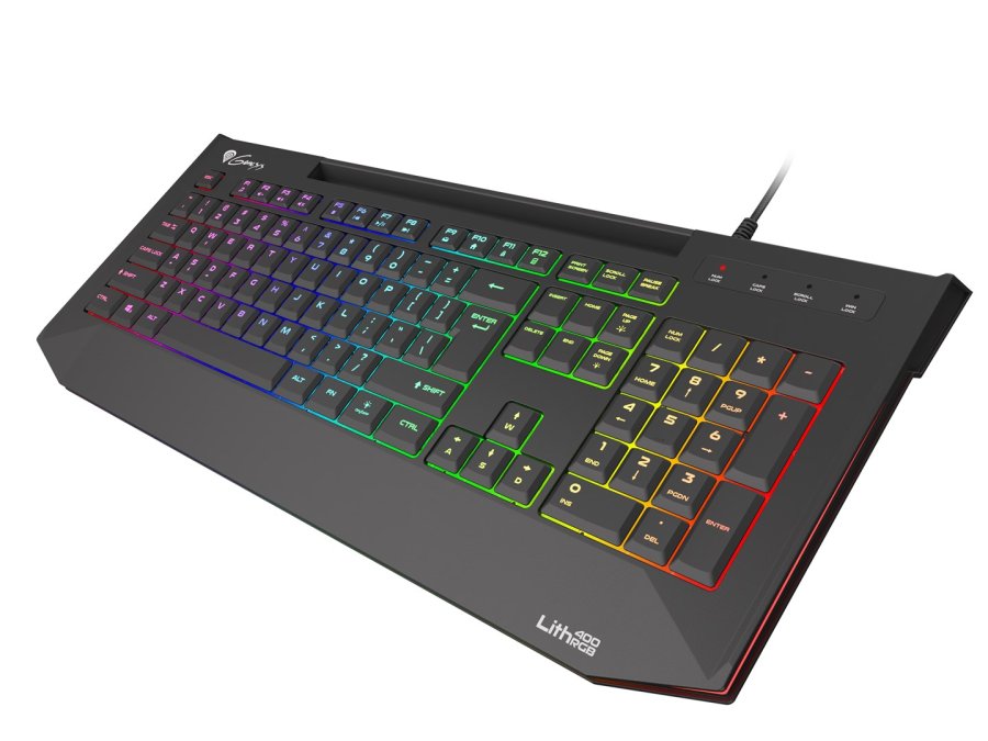 GENESIS Lith 400 RGB tastatur Spil USB QWERTY US International Sort #1