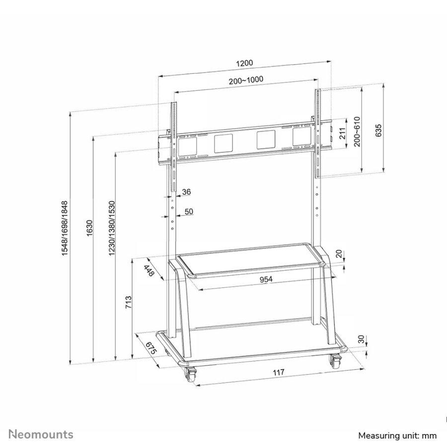 Neomounts NS-M4000BLACK skrmbeslag til skiltning 2,67 m (105