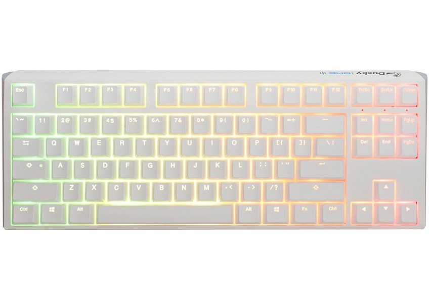 Ducky One 3 Classic Pure White TKL Gaming RGB LED - MX-Brown tastatur Spil USB Tysk Hvid #1