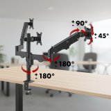 Maclean-holder til 3 sk�rme, gasfjeder, 17�-27�, 2-8 kg, sort, MC-137 #15