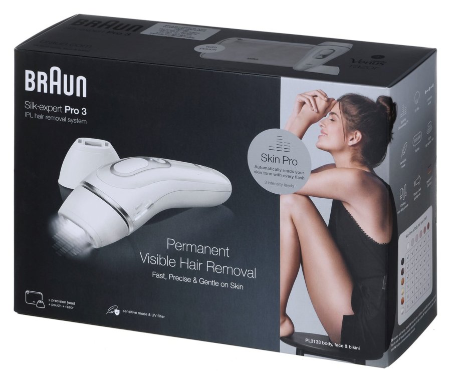Braun Silk-expert Pro Silk expert Pro 3 PL3133 Intenst pulserende lys (IPL) Slv, Hvid #46