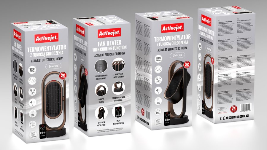 Activejet Selected 3D 1800 Watt varmeventilator med klefunktion #27