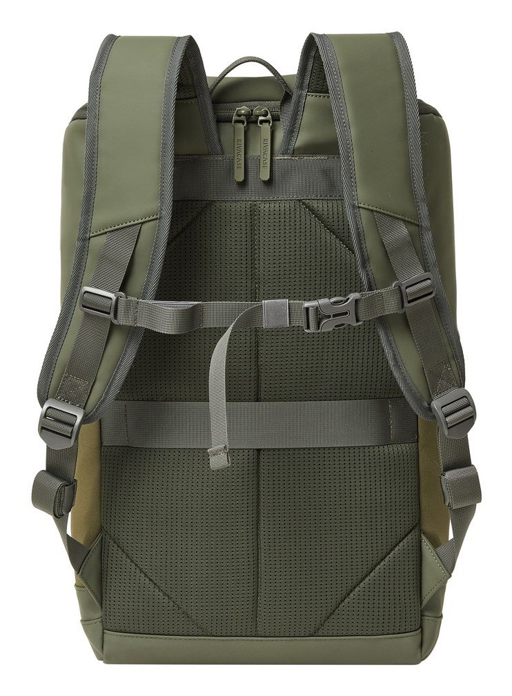 Rivacase Eden rygs�k Rejserygs�k Oliven PU-l�der, Polyester, Genanvendt polyethylenterephthalat (rPET) #18