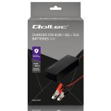 Qoltec 52665 Automatisk oplader til AGM GEL STD-batterier | 24V oplader | 2A | 48W | LED | 1,8m kabel #8