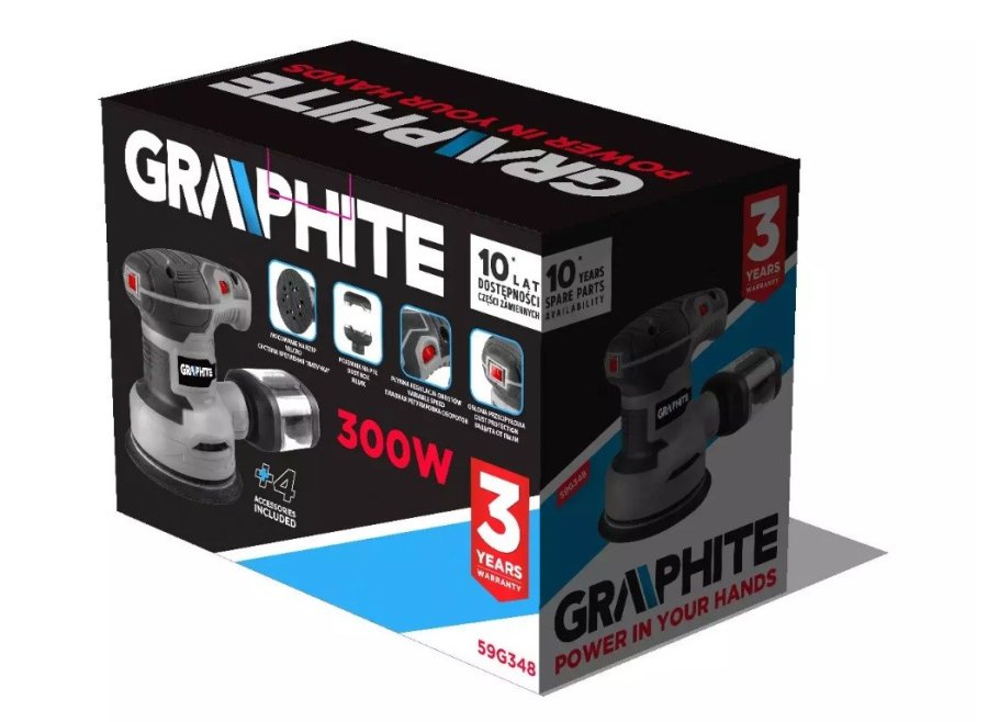 Excentrisk slibemaskine 300W Graphite125mm fod #17
