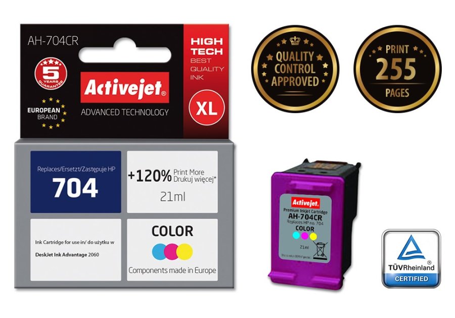 Activejet AH-704BR blk (erstatning HP 704 CN692AE; Premium; 20 ml; sort) #2