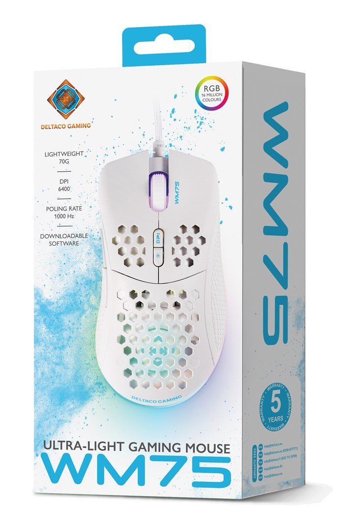 Deltaco Gaming GAM-108-W mus Spil H�jre h�nd USB Type-A Optisk 6400 dpi #10