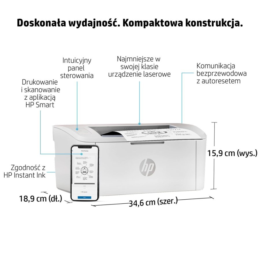 HP LaserJet M110w-printer, Sort og hvid, Printer til Sm kontorer, Print, Kompakt strrelse #10