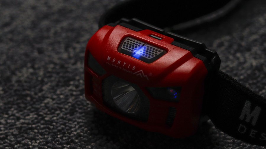 Montis Bateryjna latarka nagowna z sensorem MT002 R�d, Sort Hovedb�nd lommelygte LED #4