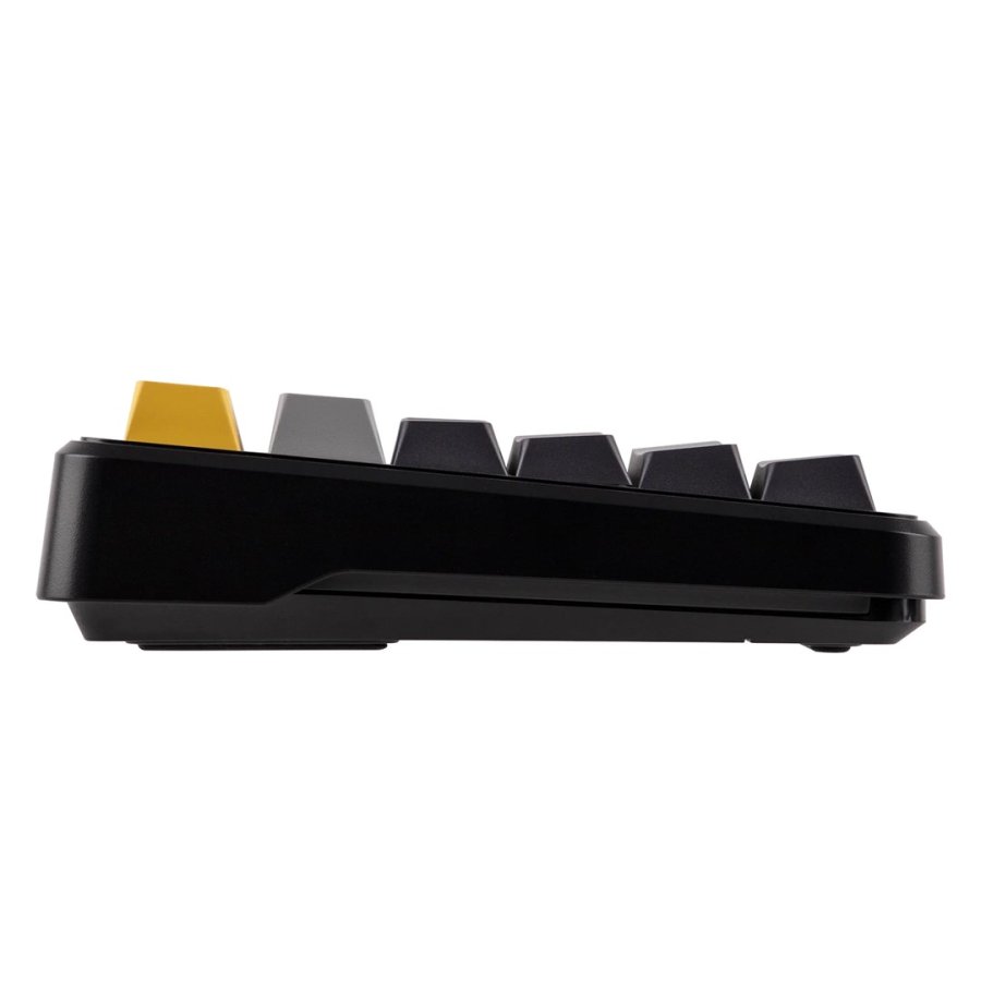 F108-tastatur med gasket-design i gr�, orange og m�rkegr� med Volcano-switches og RGB-belysning  AULA #5