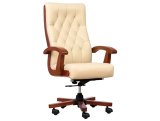 CONSUL lnestol i cremefarvet lder #1