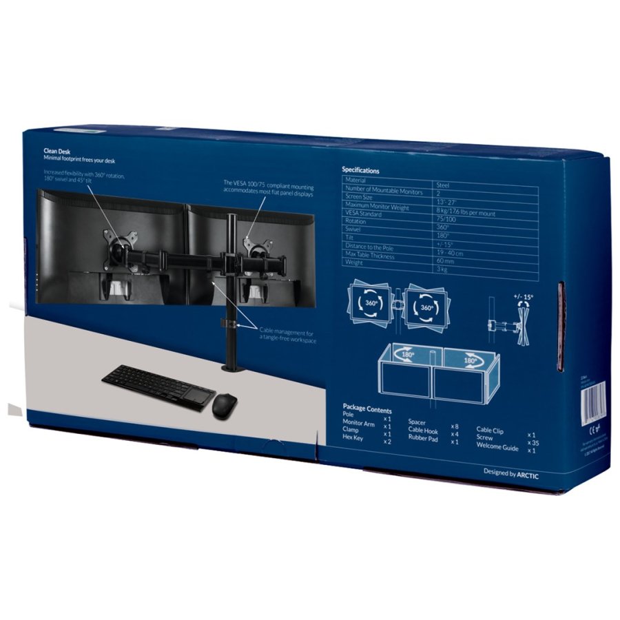 ARCTIC Z2 Basic skrmbeslag og -stativer 68,6 cm (27
