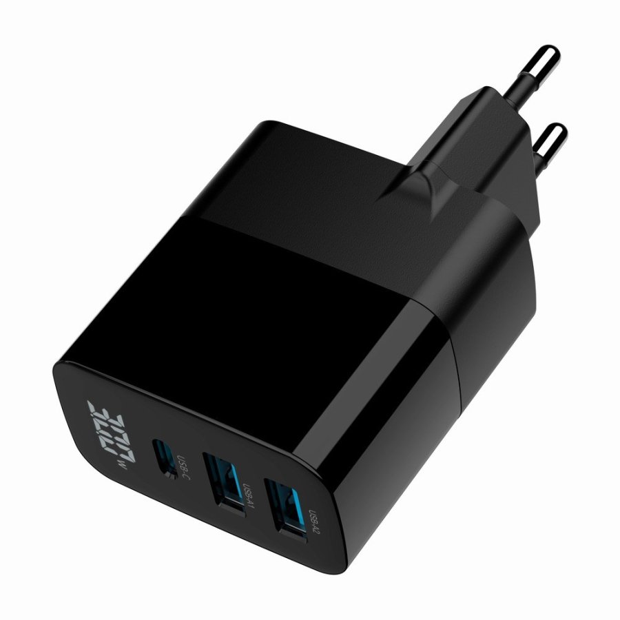 Gembird TA-UC-PDQC30LCD-BK-02 oplader til mobil enhed Universel Sort Vekselstrm Hurtig opladning Indendrs #7