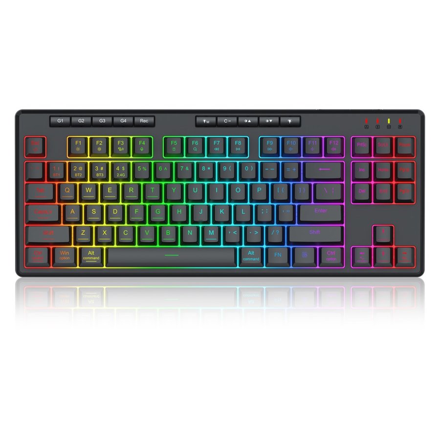 REDRAGON K516RGB-PRO SHIVA PRO 87 tastatur USB + RF Wireless + Bluetooth Sort #1
