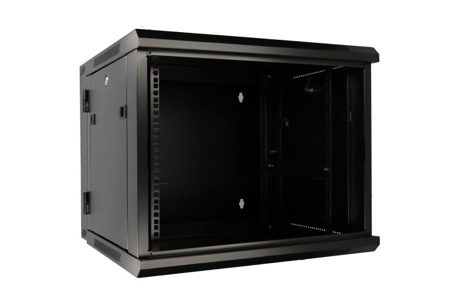 Extralink 9U 600X600 AZH WALL-MOUNTED RACKMOUNT CABINET SWING TYPE BLACK Vgmonteret stativ Sort #3