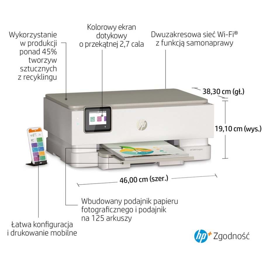 HP ENVY Inspire 7220e Trdlst All-in-One Farve Printer, Instant Ink; Kopimaskine, scanner #13