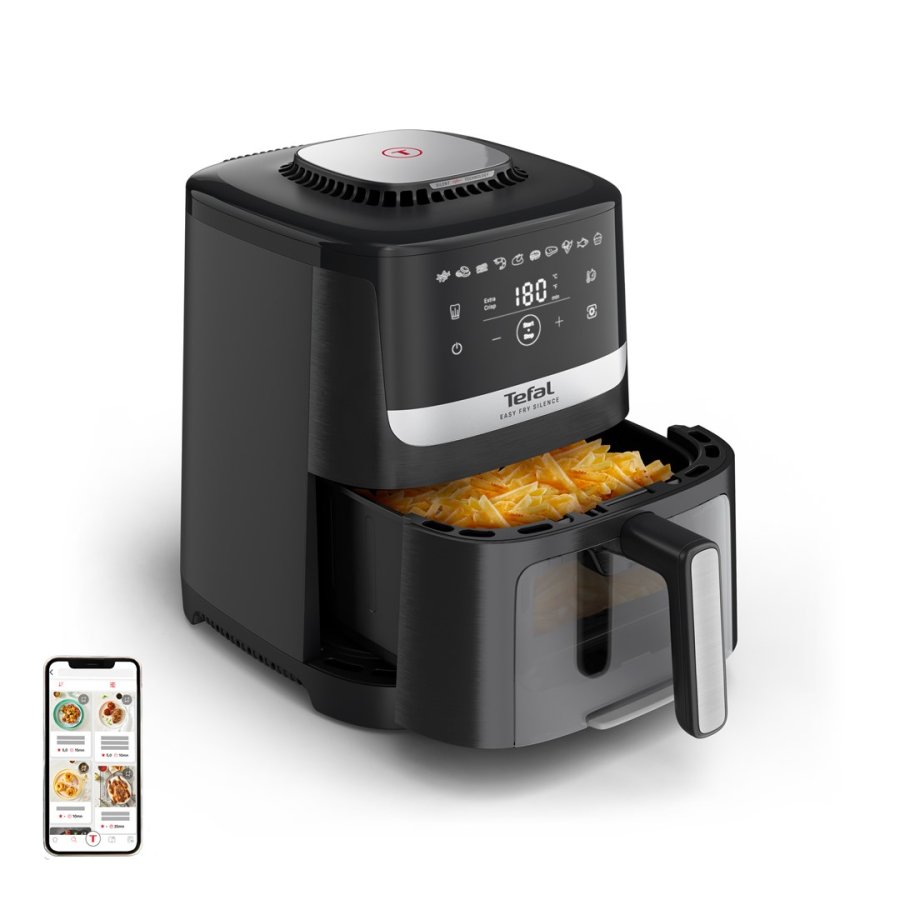 Tefal Easy Fry Silence EY5568E0 frituregryde Enkelt 5 L Enkeltstende Varmluftsteger Sort, Rustfrit stl #3