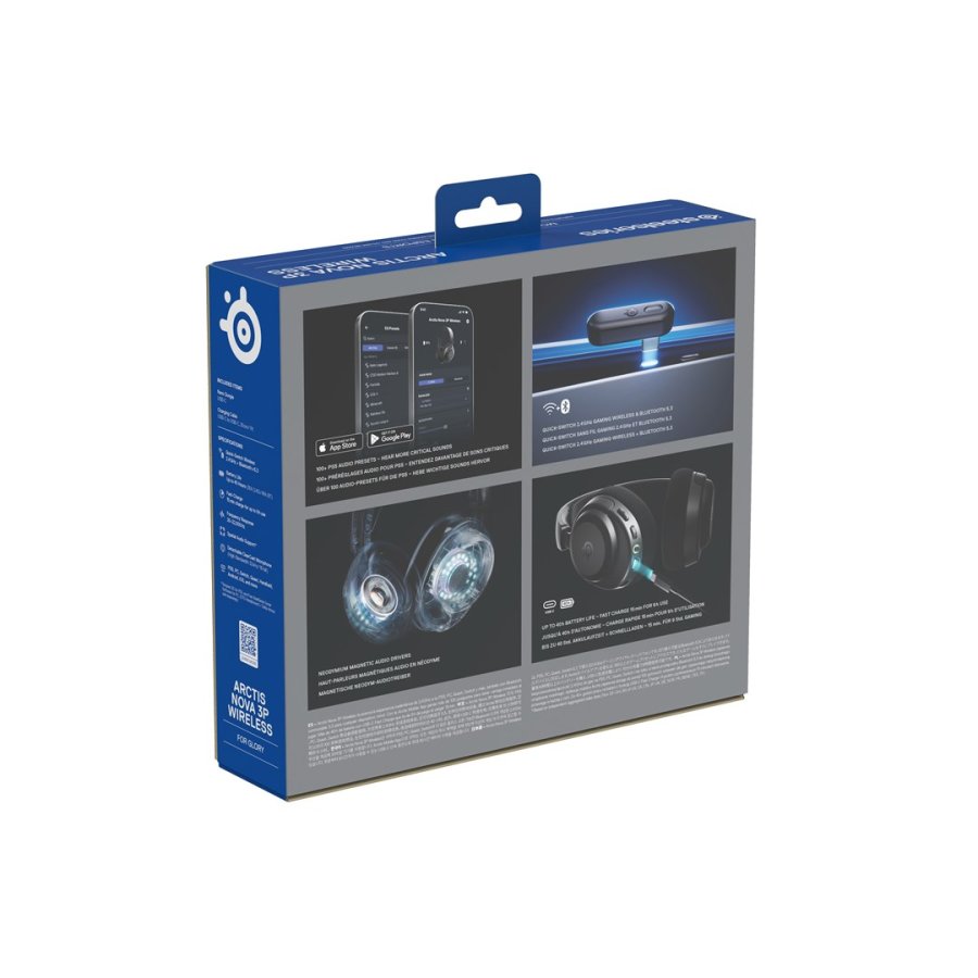 Steelseries Arctis Nova 3P Headset Trdls Musik/hverdag Bluetooth Sort #12