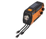 Extralink RADIO AWARYJNE SOLARNE Z KORBKA DYNAMO POWERBANK 4000MAH Z LATARKA SOS SR-4000 B�rbar Analog Sort, Orange #22