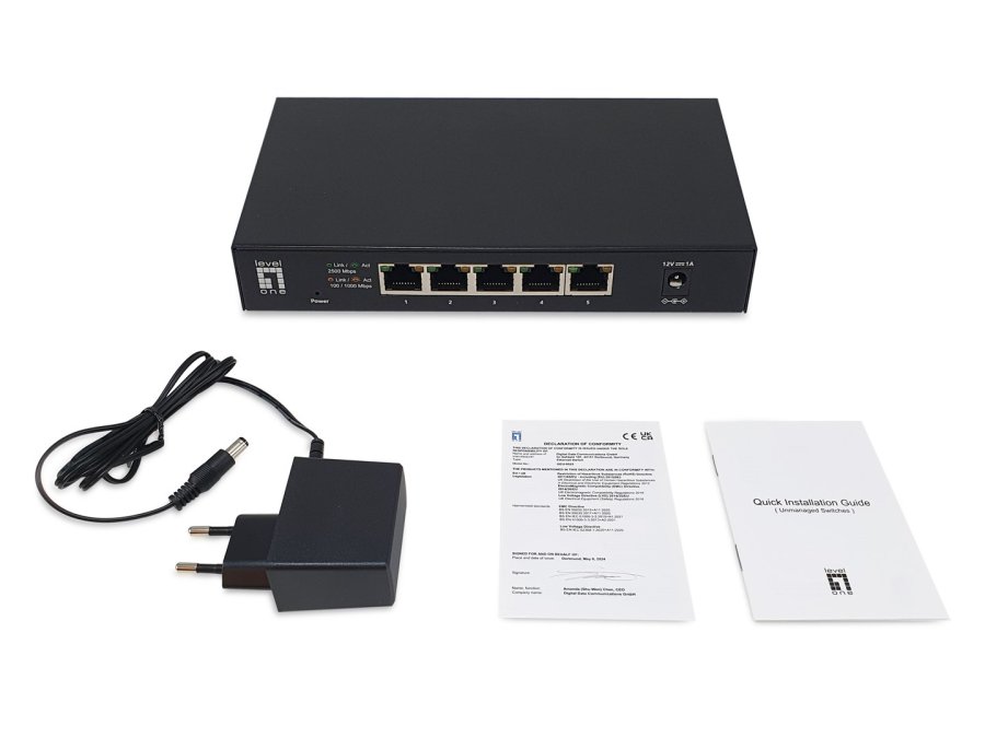LevelOne GEU-0525 netv�rksswitch Ikke administreret 2.5G Ethernet (100/1000/2500) Sort #8
