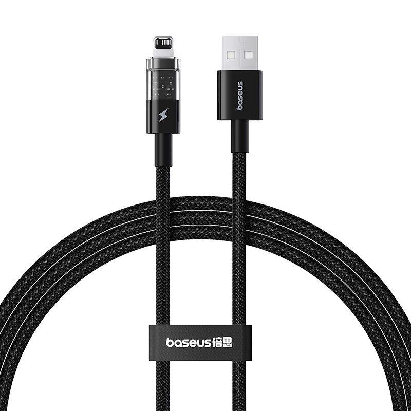Baseus Gem USB til IP 2.4A hurtigopladningskabel 1 m Sort #1