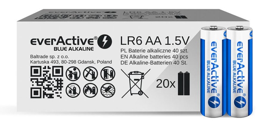 Alkalinebatterier AA / LR6 everActive Blue Alkaline - 40 stk., begrnset oplag #1