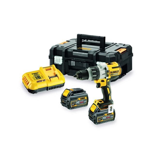 DEWALT IMPACT DRILL DRIVER 18V 95/66Nm 3-SPEED 2 x 6.0Ah CASE TSTAK DCD996T2 #2