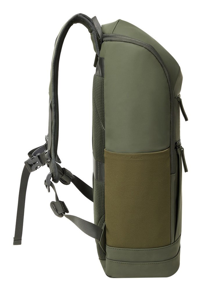 Rivacase Eden rygs�k Rejserygs�k Oliven PU-l�der, Polyester, Genanvendt polyethylenterephthalat (rPET) #7