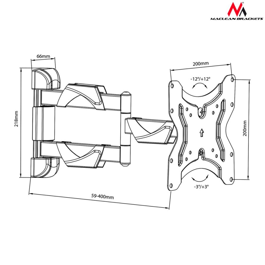 Maclean MC-742 tv-beslag 106,7 cm (55