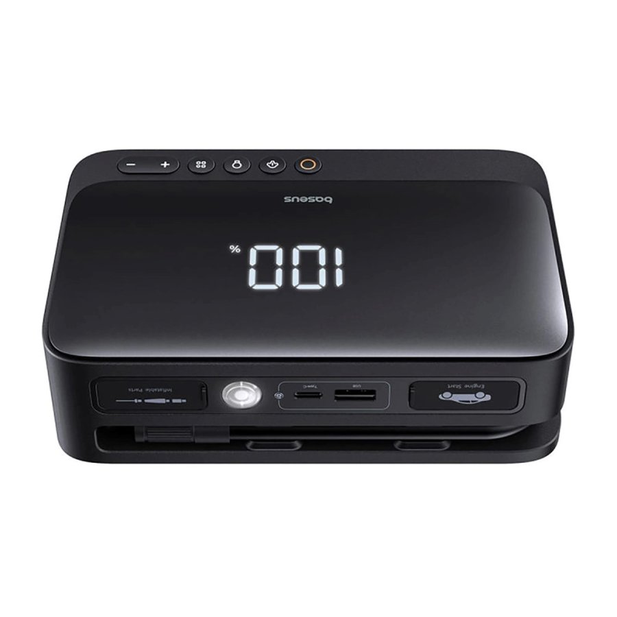 Baseus Super Energy BS-CH013 4in1 - startbooster med lommelygte, 6000 mAh powerbank, kompressor (sort) #4