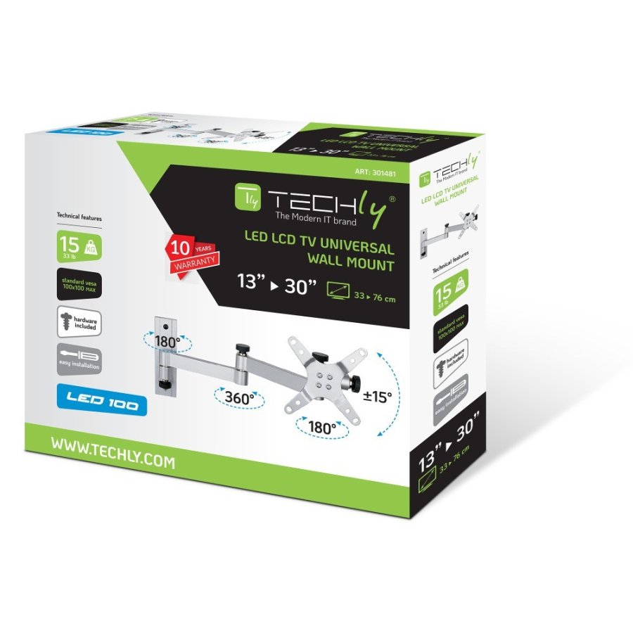 Techly ICA-LCD 104 tv-beslag 76,2 cm (30