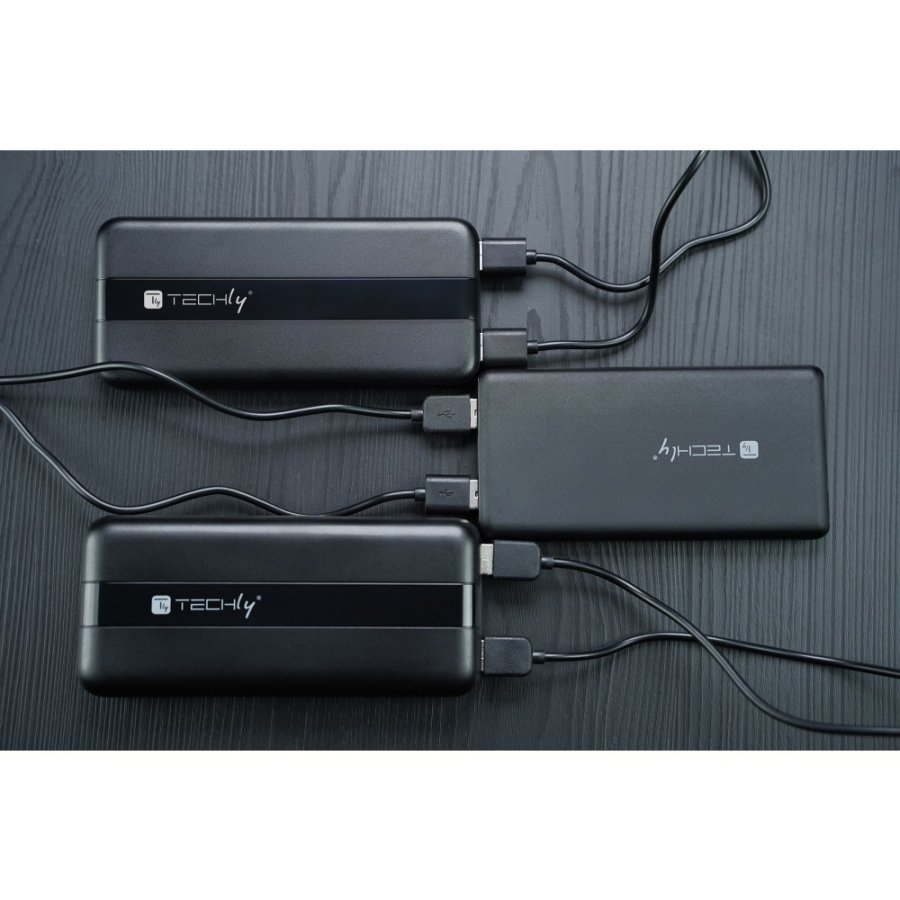 Techly I-CHARGE-10000 powerbank Lithium polymer (LiPo) 10000 mAh Sort #16