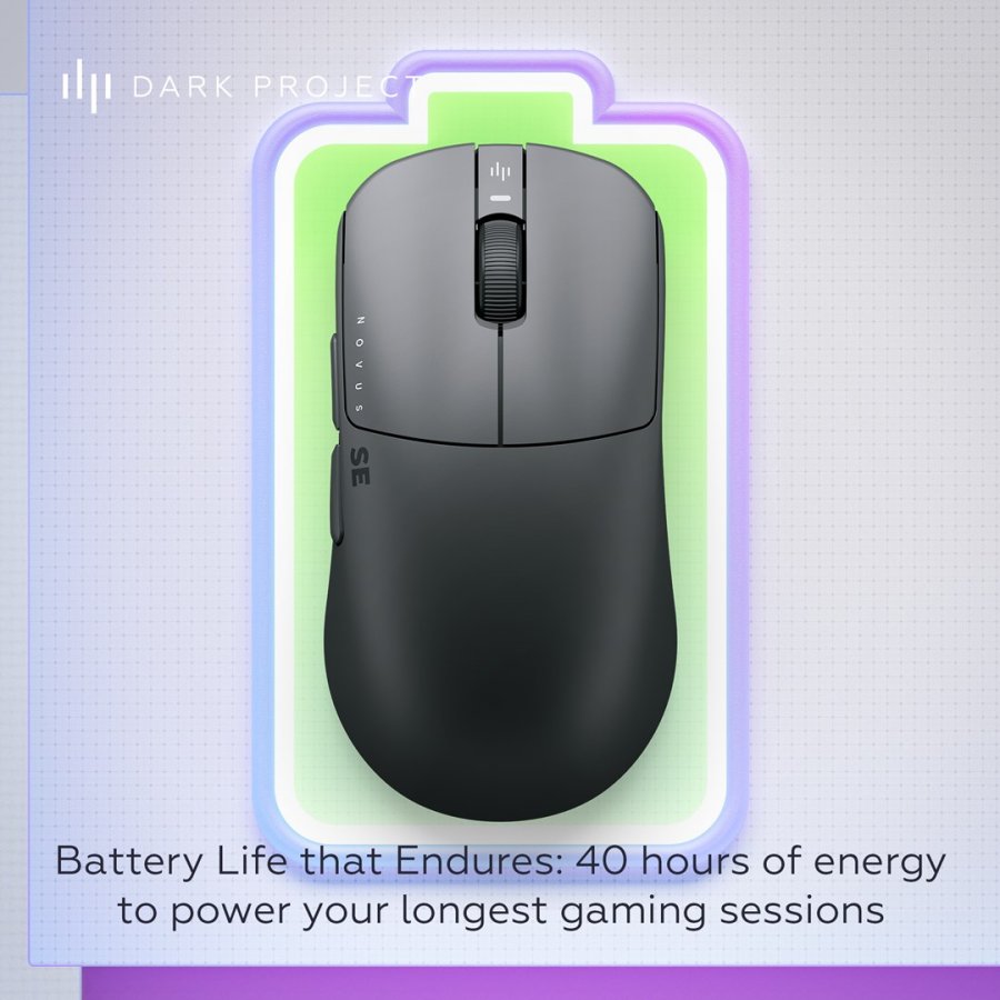 Dark Project Novus SE Wireless Gaming mus Spil Ambidextrous RF Wireless + USB Type-C Optisk 26000 dpi #12