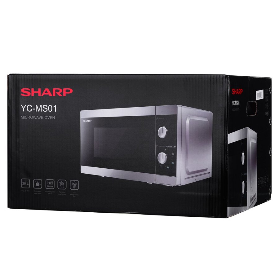 Sharp Home Appliances YC-MS01E-S mikroblgeovn Bordplade Solo mikroovn 20 L 800 W #9
