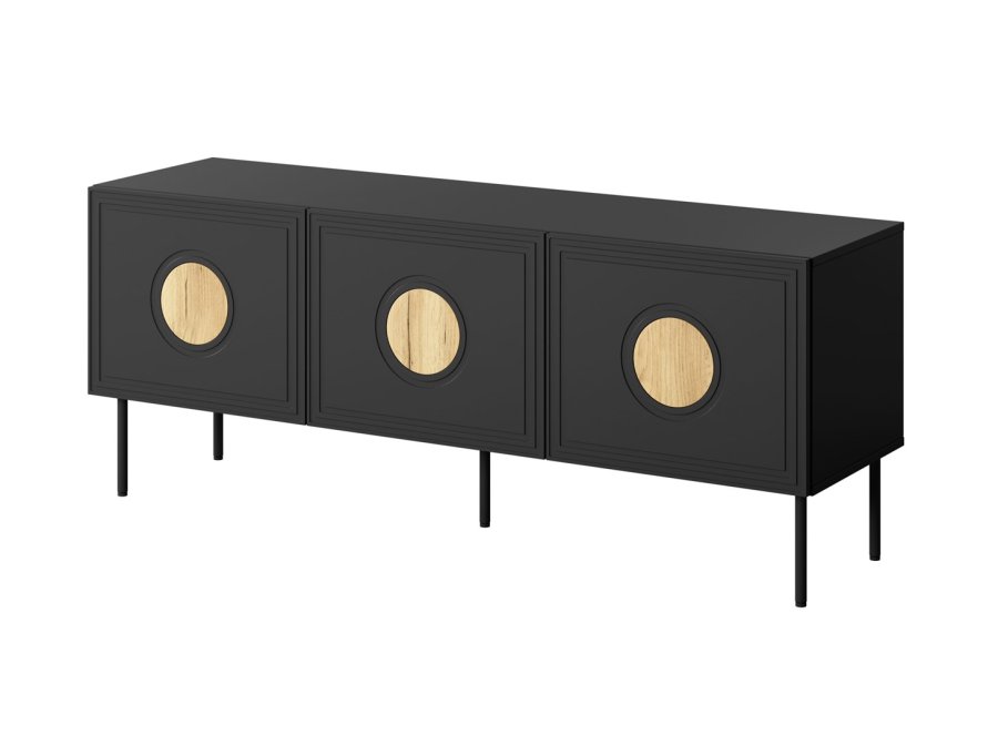 RTV-skab PALAZZO 150x42x60 sort + egetr craft #1