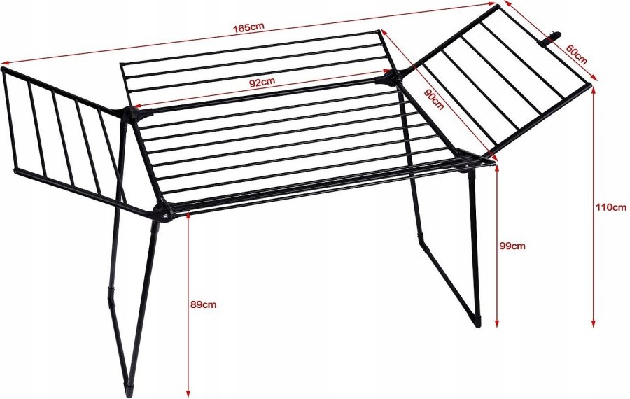 PROMIS MILANO vasketrretumbler, foldbar, yderligere 4 vinger, sort #7