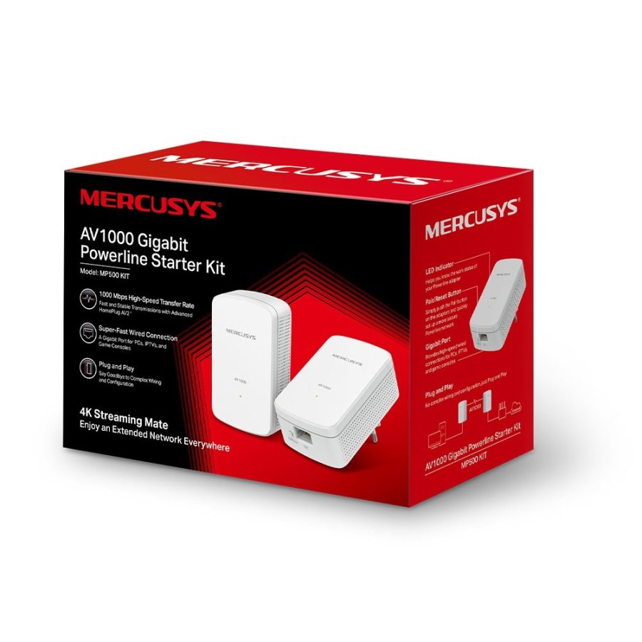 Mercusys MP500 KIT Power Line netvrksadapter 1000 Mbit/s Ethernet LAN Hvid 2 stk #5