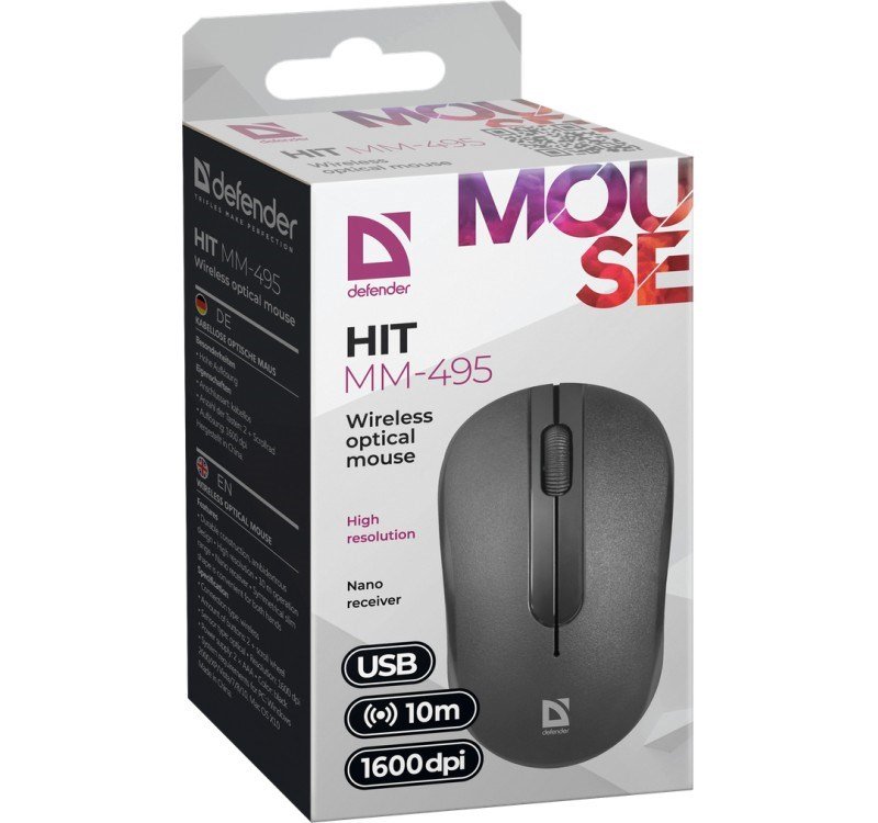 DEFENDER HIT MUS MM-495 RF OPTIC BLACK 1600dpi 3P #5